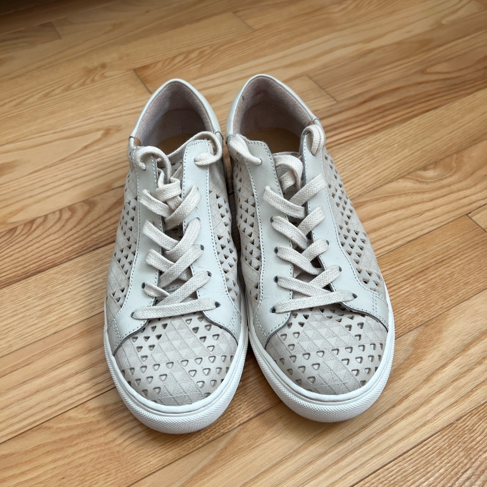 Lucky Brand Beige Perforated Sneakers